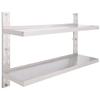 VidaXL Étagère murale à 2 niveaux Acier inoxydable 120x30 cm
