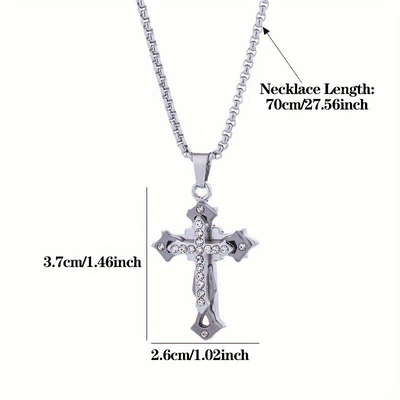 High Quality Cross Titanium Steel Non Fading Necklace,Domineering and Trendy Men's Hip-hop Pendant Chain,New Handsome Men Women