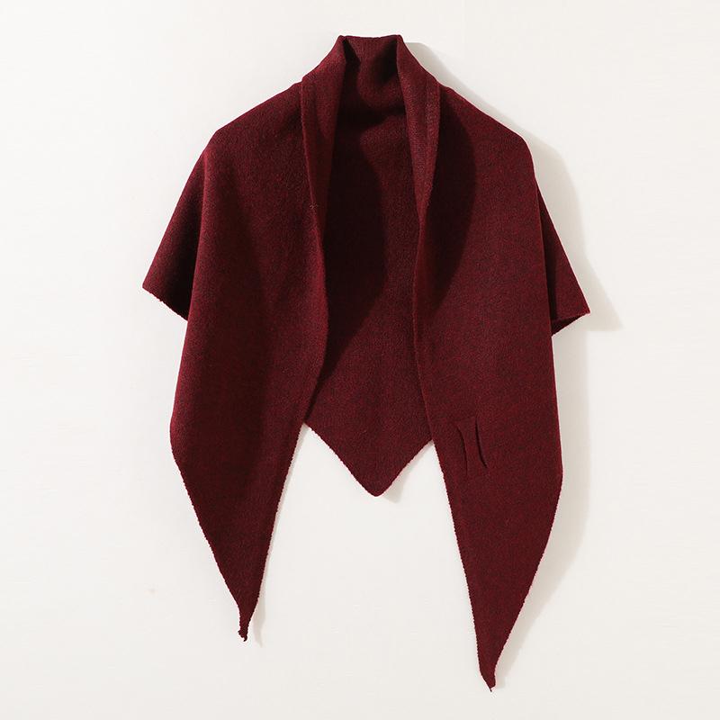 Autumn And Winter Korean Version  Women Neck Wrap Blended Triangular Shawl Female Thickened With Knitted Warm Shoulder Scarf