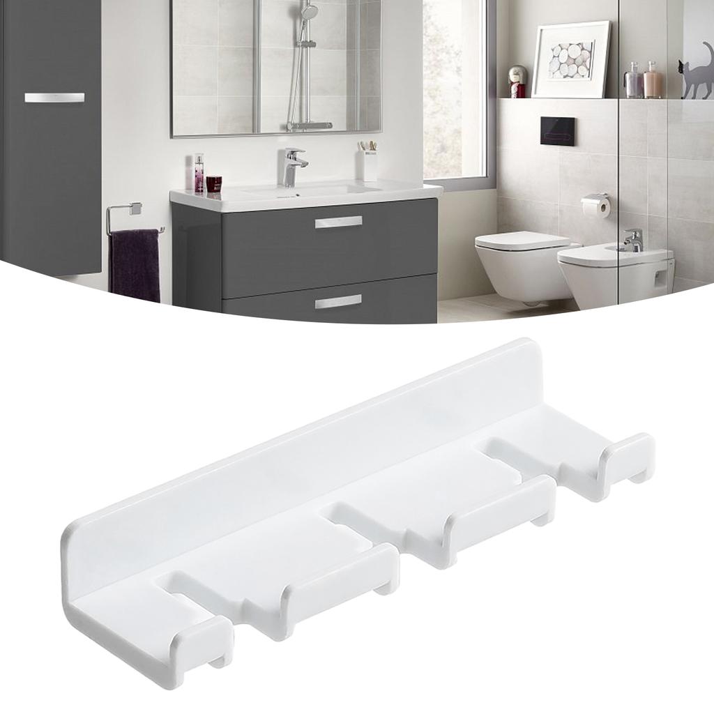 Charging Plug Hanger No Drilling Self Adhesive Hook Wall Mount Toothbrush Hanger for Bathroom Rest Room White