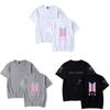 Bts Tryckt T-shirt Kortärmad Bomull Vardagskläder För Fans Mode