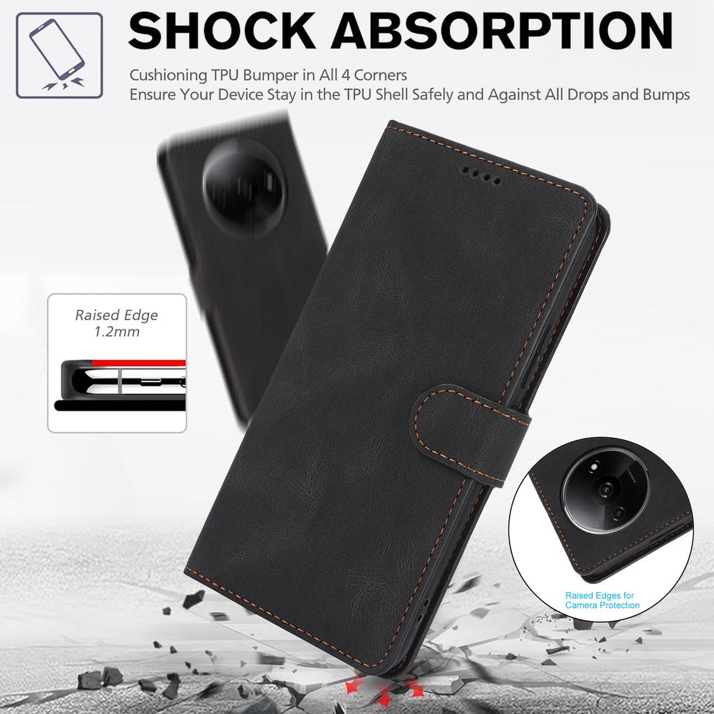 For Xiaomi Redmi A3/Poco C61 4G Cell Phone Cases Magnetic Clasp Leather Stand Cover
