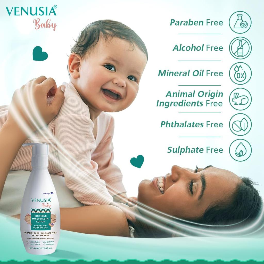 Loțiune Hidratantă Intensivă Venusia Baby Pentru Îngrijire Zilnică Delicată Pachet de 1 300 g Formulă Hidratantă Calmantă