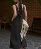 SIGREAT U-Neck Flare Long Dress_Black