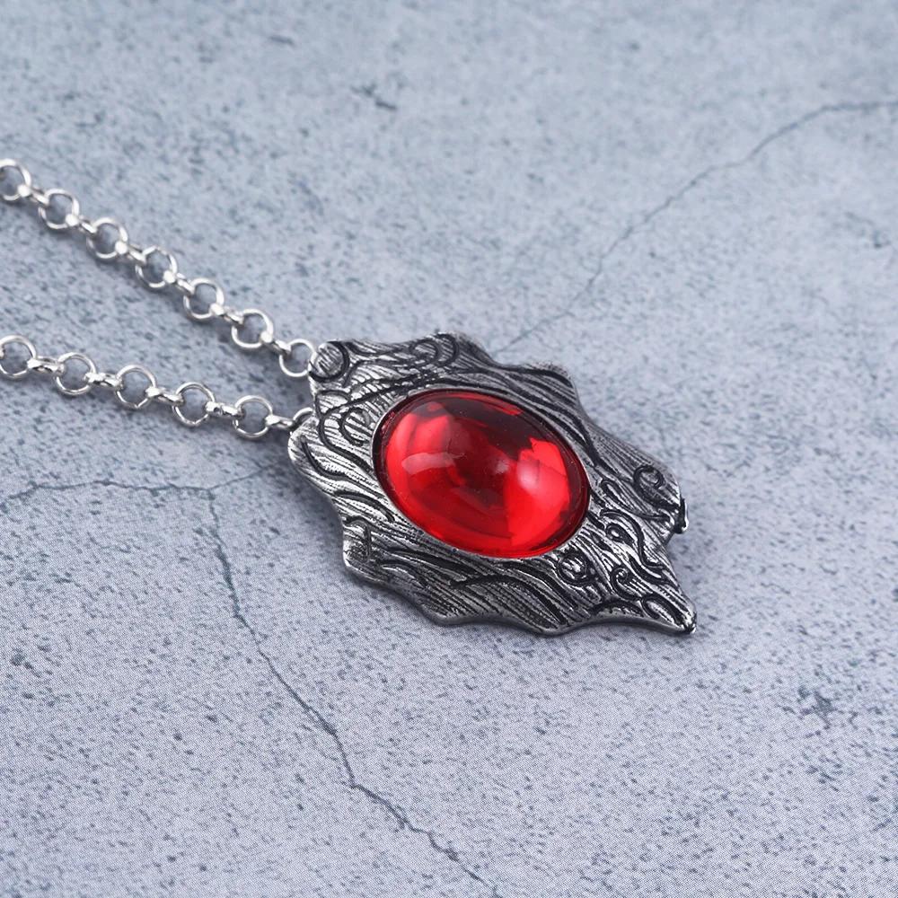 DMC Devil Maycry Pendant Necklace Devil Hunter Dante Perfect Amulet Red Crystal Necklaces for Women Men Choker Jewelry
