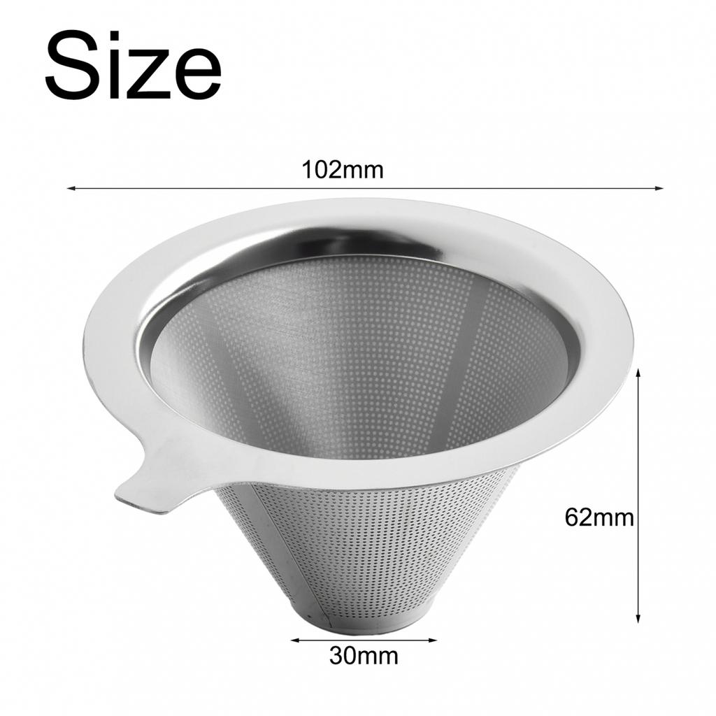 Coffee Filter Dripper Filter Tea Strainer Stainless Steel Pour Over Cone 2018