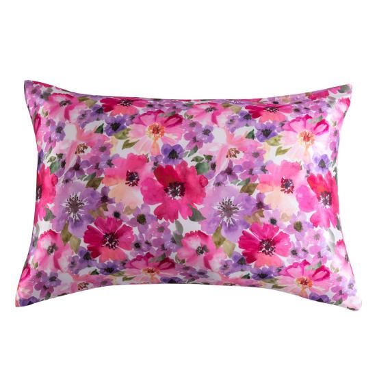 2Pcs/Set Flower Print Satin Pillowcase Envelope Closure Soft Dustproof Wrinkle Free Washable
