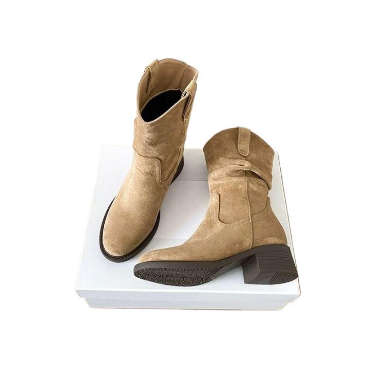 Meillard Martin Dámské kotníkové boty v západním stylu se silnou podrážkou do půli lýtka