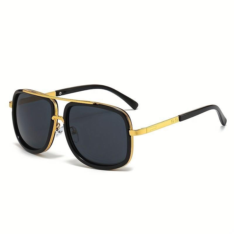 Vintage Men's Square Compact Frames Glasses Trendy UV Resistant Sunglasses Male Outdoor Driving Sunshade Shades UV400 Eyeglasses