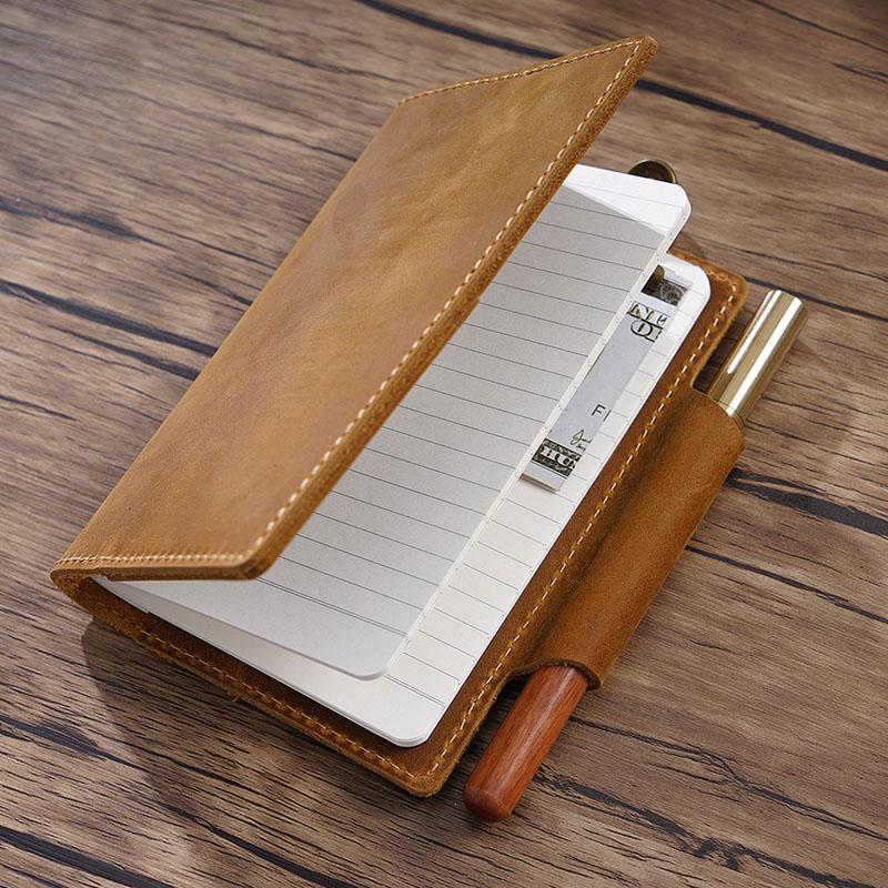 Compact Retro Pocket Notepad with Thick Blank Kraft Paper