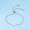 European-American Lucky Pearl Stainless Steel Cross Bracelet