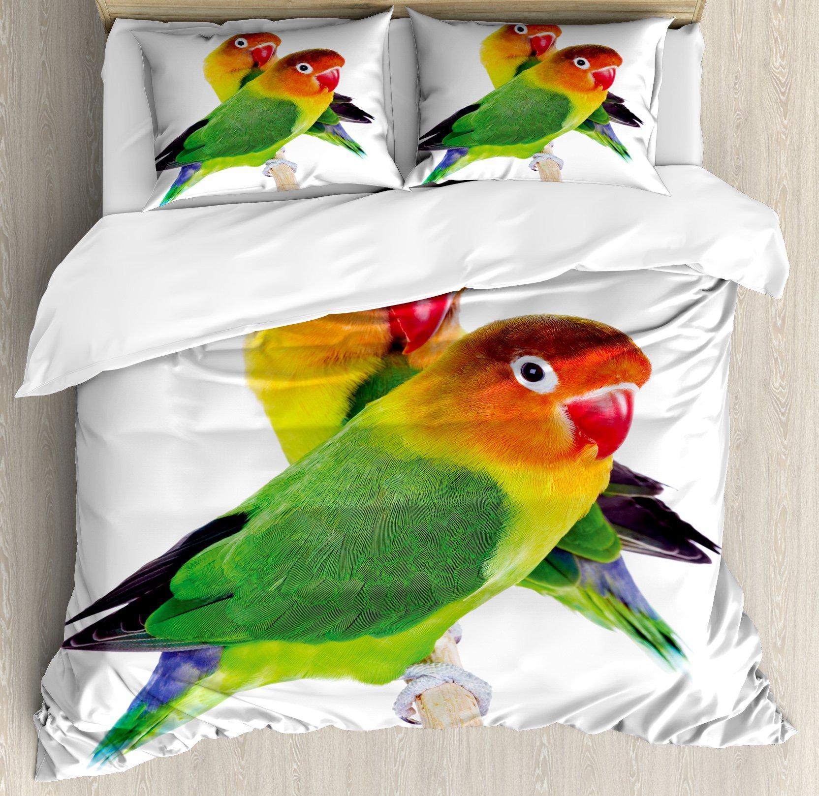 

Lovebirds Print Duvet Covers For Teens Adults Queen Lightweight Quilt Cover Animals Texture Bedding Set Bedroom Decor No Quilt EU Single(135x200cm)