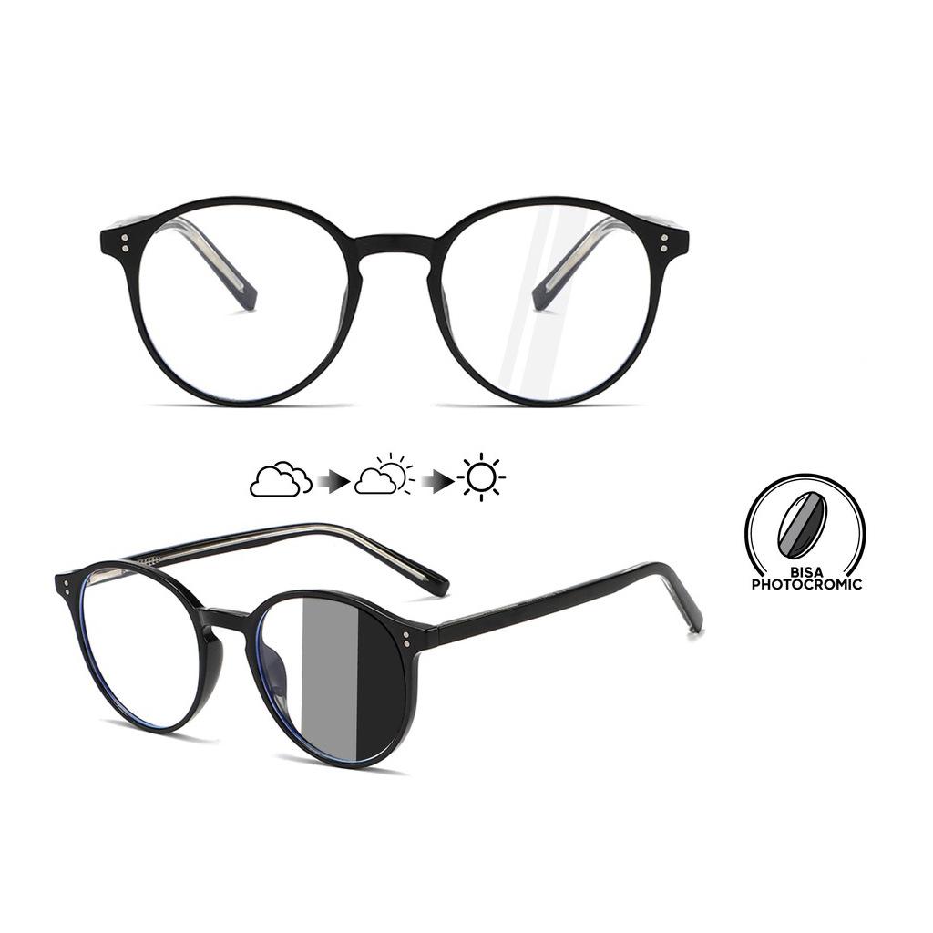 Pochromic Sunglasses for Women Men Potropy Sun Glasses Female Optical Eyeglasses Plain Glasses Eyewear Round Sunglasses