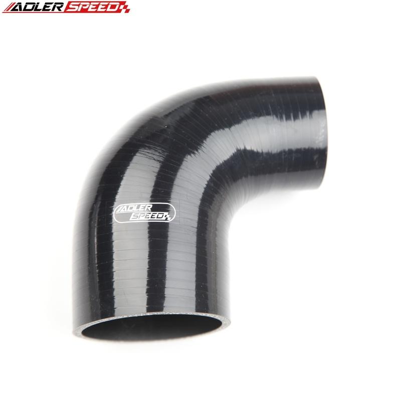90 Degree ID 3  To 2.25  (76-57mm) Turbo Silicone Hose Reducer Coupler Pipe Black