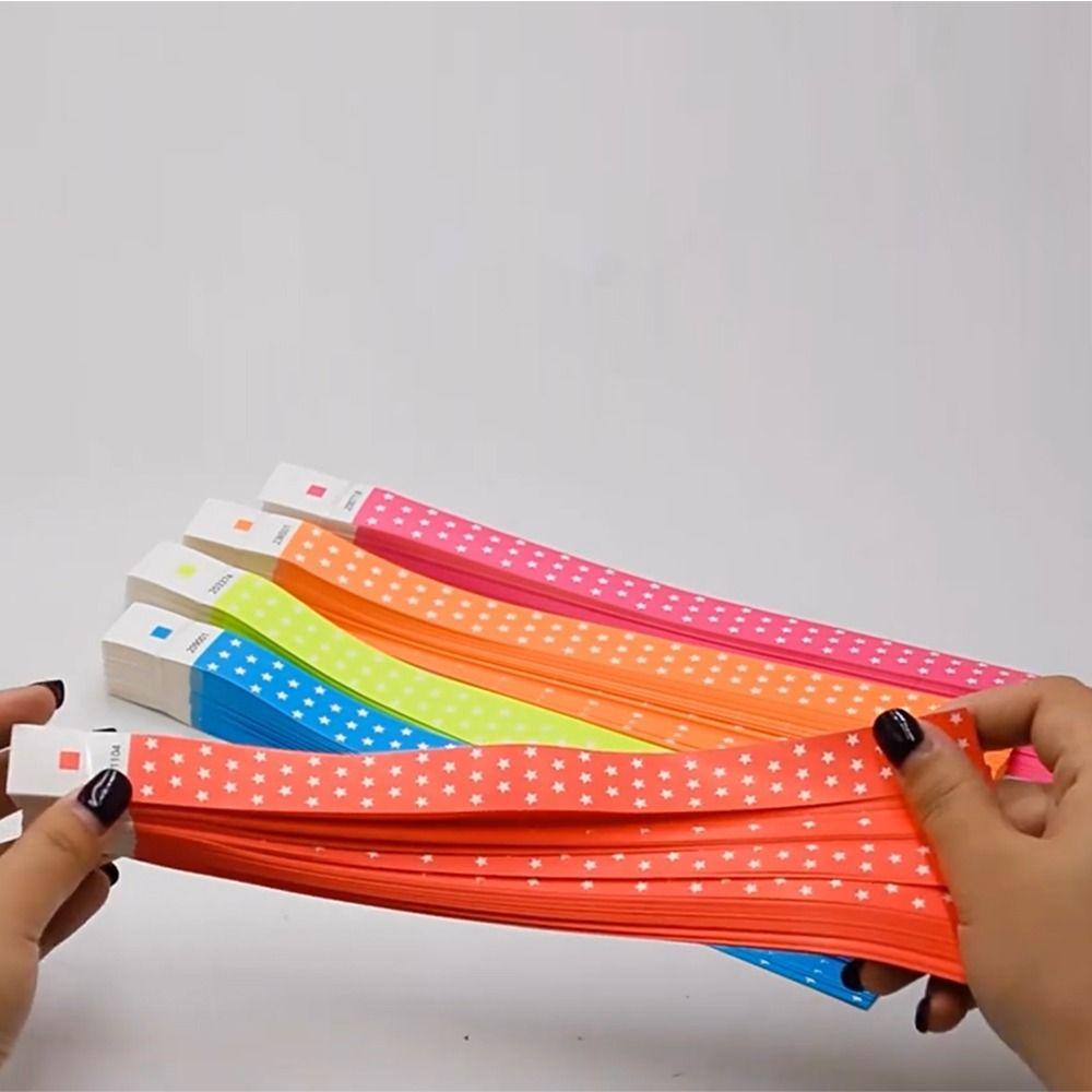 100Pcs Fluorescent Color Paper Fluorescence Wristbands Synthetic Paper Party Bracelets  Carnival
