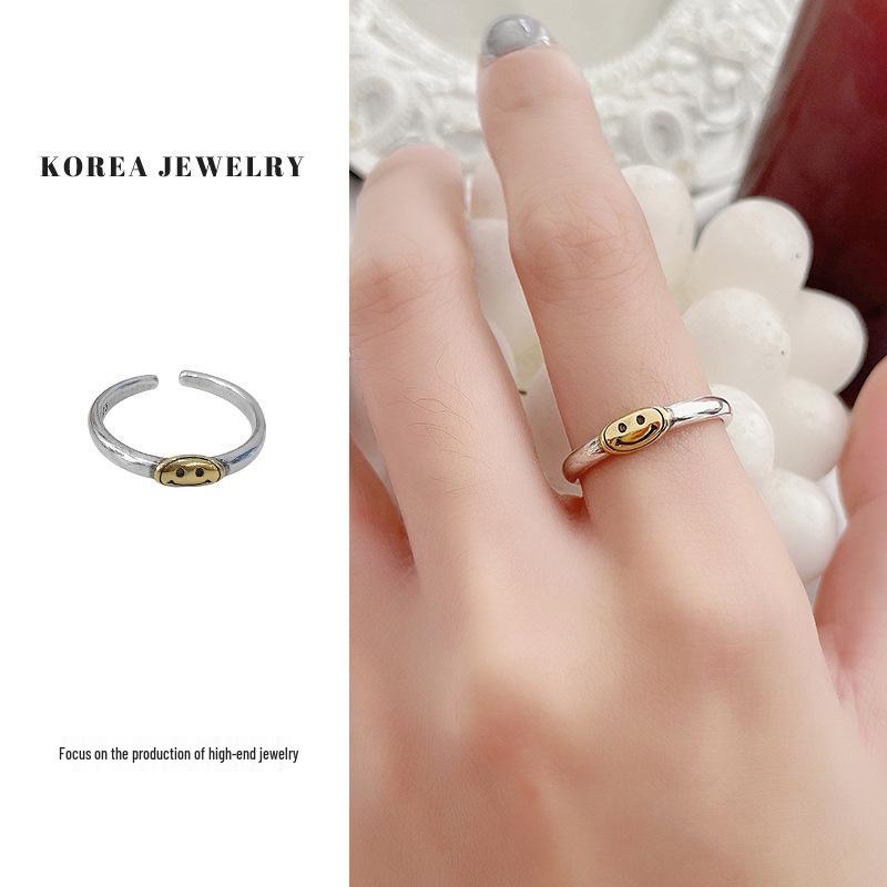 Korean 925 Sterling Silver Non-Fading Open Ring – Elegant High-End Design for Women