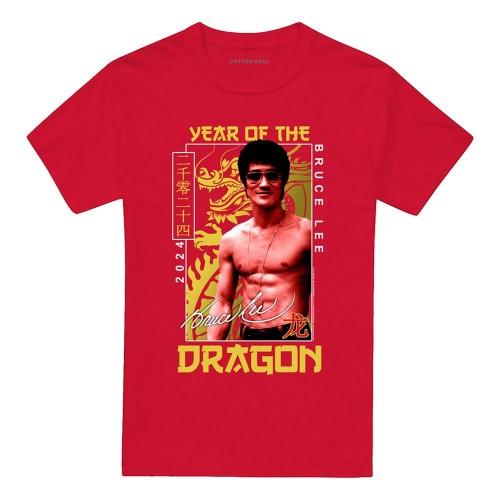 Bruce Lee Unisex Adult Framed Year of The Dragon T-Shirt