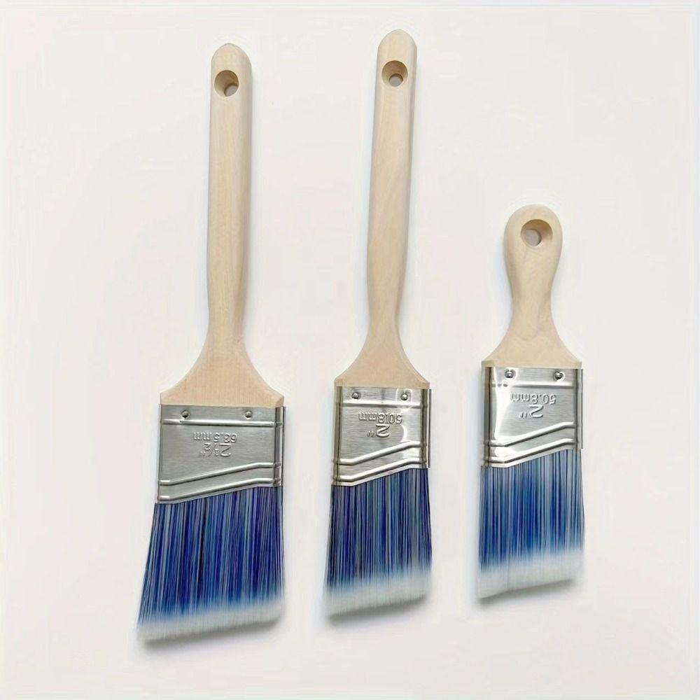 3 Pcs Seamless Angle Brushes Long Handles Wall Paint Brushes Furniture Paint Brushes Door