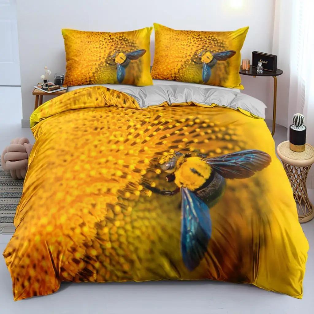 Klassische Bettbezug-Sets mit Blumenmuster, Blau und Gold, King-, Queen-, Full- und Twin-Doppelbettbezüge, Kissenbezüge, Bettwäsche-Set, 260 x 220 cm