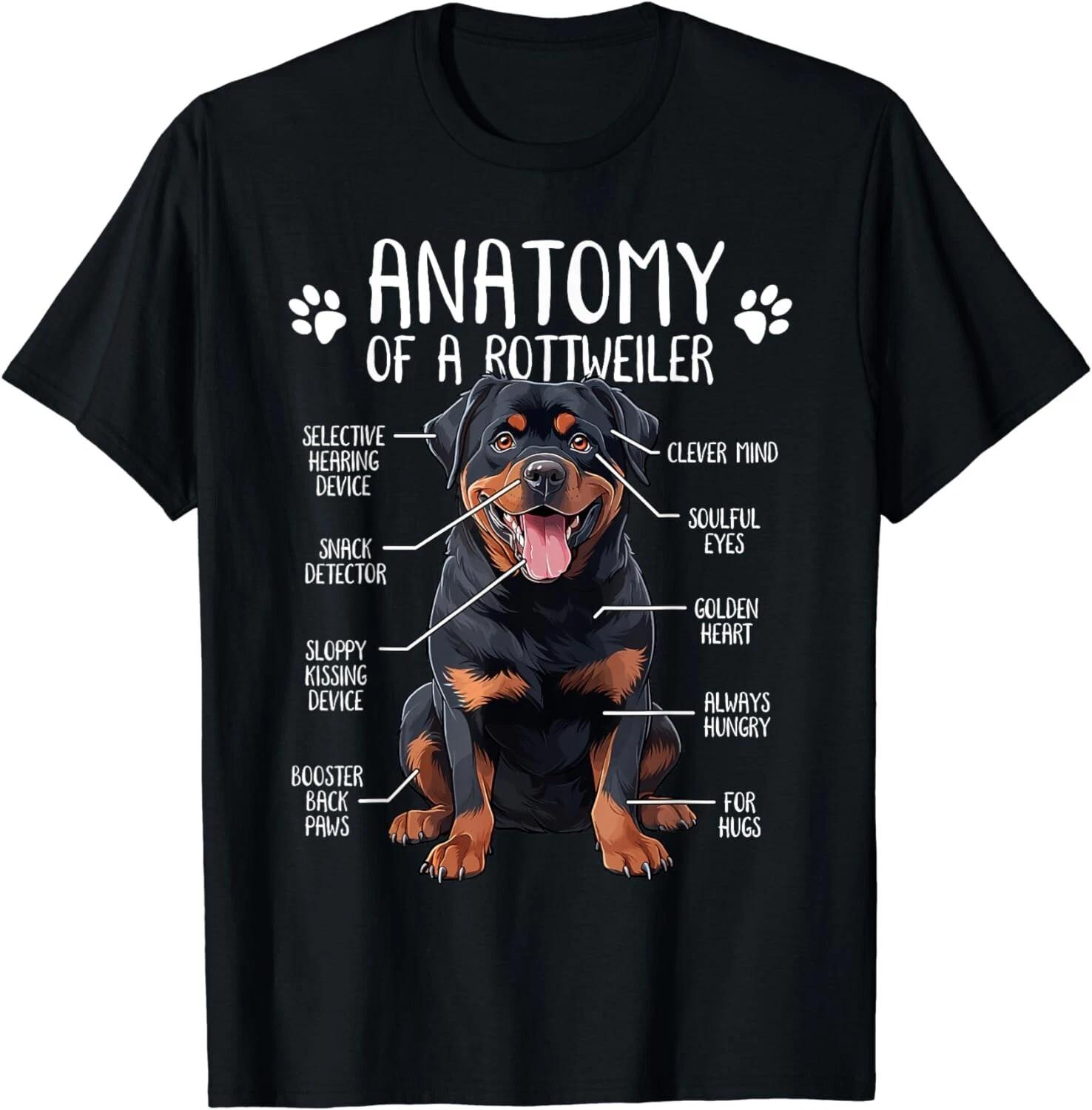 Funny Anatomy Rottweiler Dog Owner Rottie Dad Mom Pet Lover Dog Gift T-Shirt 4XL