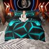 Homewish Feuerflamme Gamepad Druck Bettbezug Set Für Teenager Jungen Videospiel Thema Bettwäsche Set Geometrisch Neonlicht Bettbezug