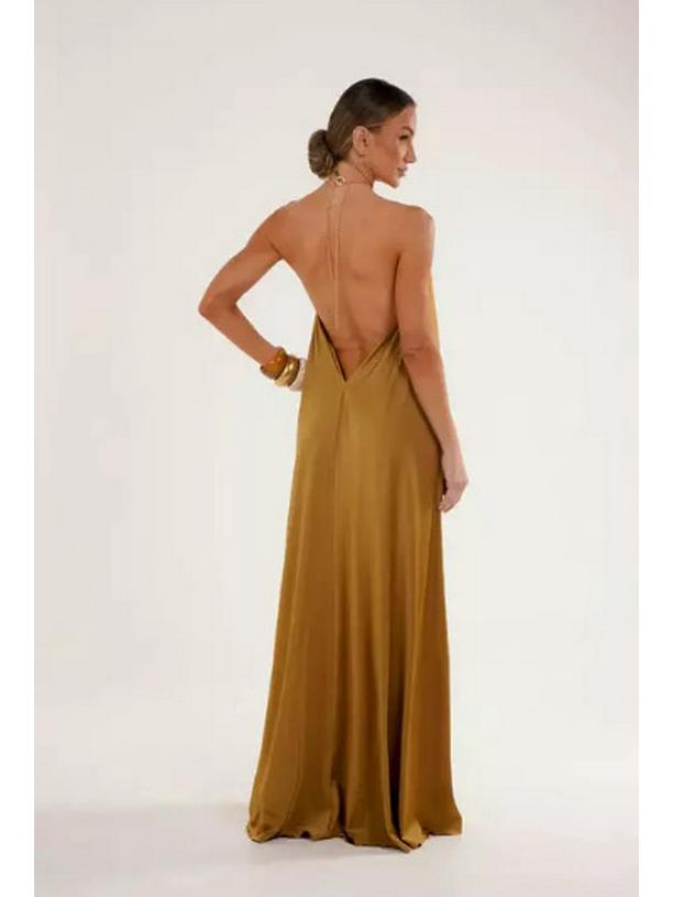 Elegant 2026 European and American Women's Open-Back Halter Beach Dress