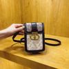 Premium bag women's new retro printing mini mobile phone bag contrasting color vertical shoulder bag oblique span bag