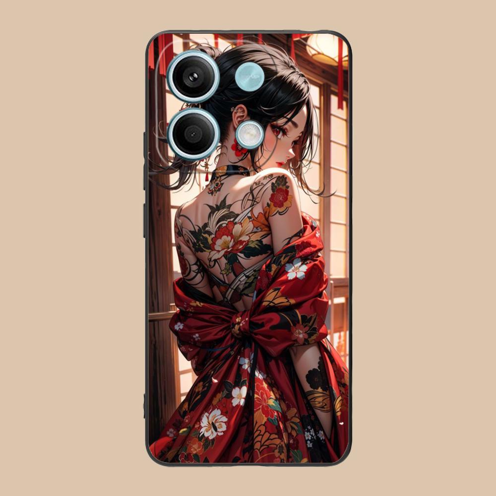 Fashion Tattoo Girl Mobile Phone Case for POCO M7 M6 M5 M4 M3 X7 X6 X5 X4 X3 Pro GT 5G Colorful Printing Cover Pretty Cover