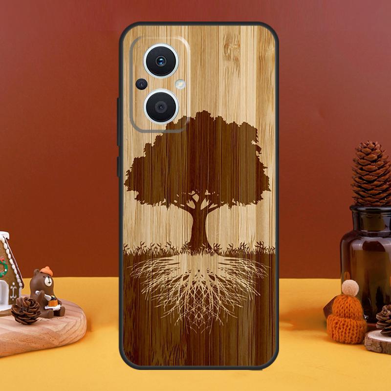 Tree Flower Bamboo Wood Case For OPPO Reno 10 Pro 11 F 4 6 7 8 5 Lite 4Z 5Z 8T OPPO Find X6 Pro X5 X2 X3 Lite Cover