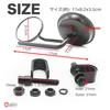 Rubonarie Clamp Mirror, Bike Mirror, Handle Clamp, Round Mirror, Bike Mirror, Round Harley Chopper, Bobber Left and Right Set (Silver)