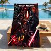 Custom Name Darth Vader Stylish Digital Printing Beach Towel Quick‑Drying Absorbent Blanket for Beach Pool Gym Travel