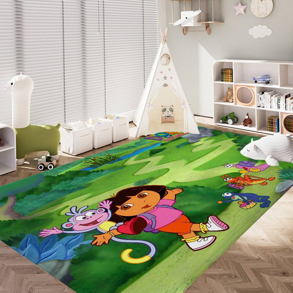D-Dora the E-Explorer Room Mats Retro Multiple Choice Living Room Kitchen Rug Non-Slip Welcome Rug