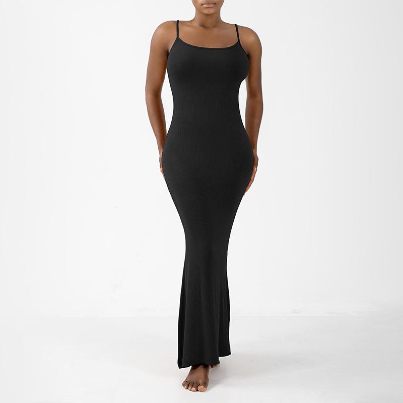 European & American Summer Slim Modal Ribbed Camisole Dress: Women's Socialite Style