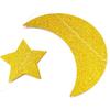 50ft Glitter Moon & Stars Garlands, 6 Pack Gold Double-Side Crescent and Twinkle Stars Paper Hanging Decorations for Birthday Party Baby Shower
