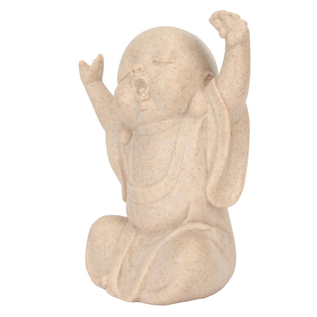 Statua Monaco Bambino Vivida Arenaria Statuetta Monaco Bambino Ornamento Statua di Buddha per Decorazione Casa e Ufficio