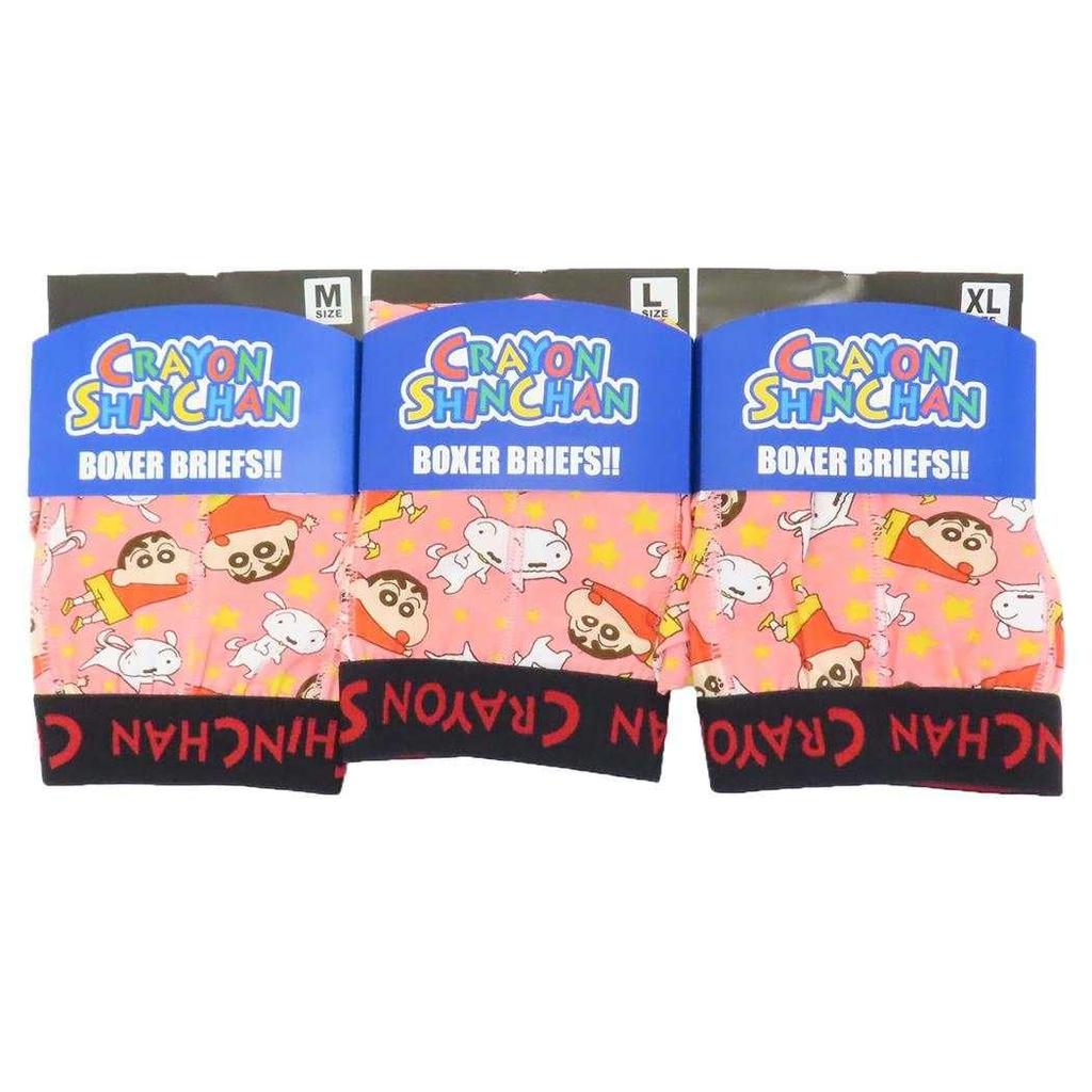 Small Planet Crayon Shin-chan Men's Boxer Briefs, Star Pattern, Size L