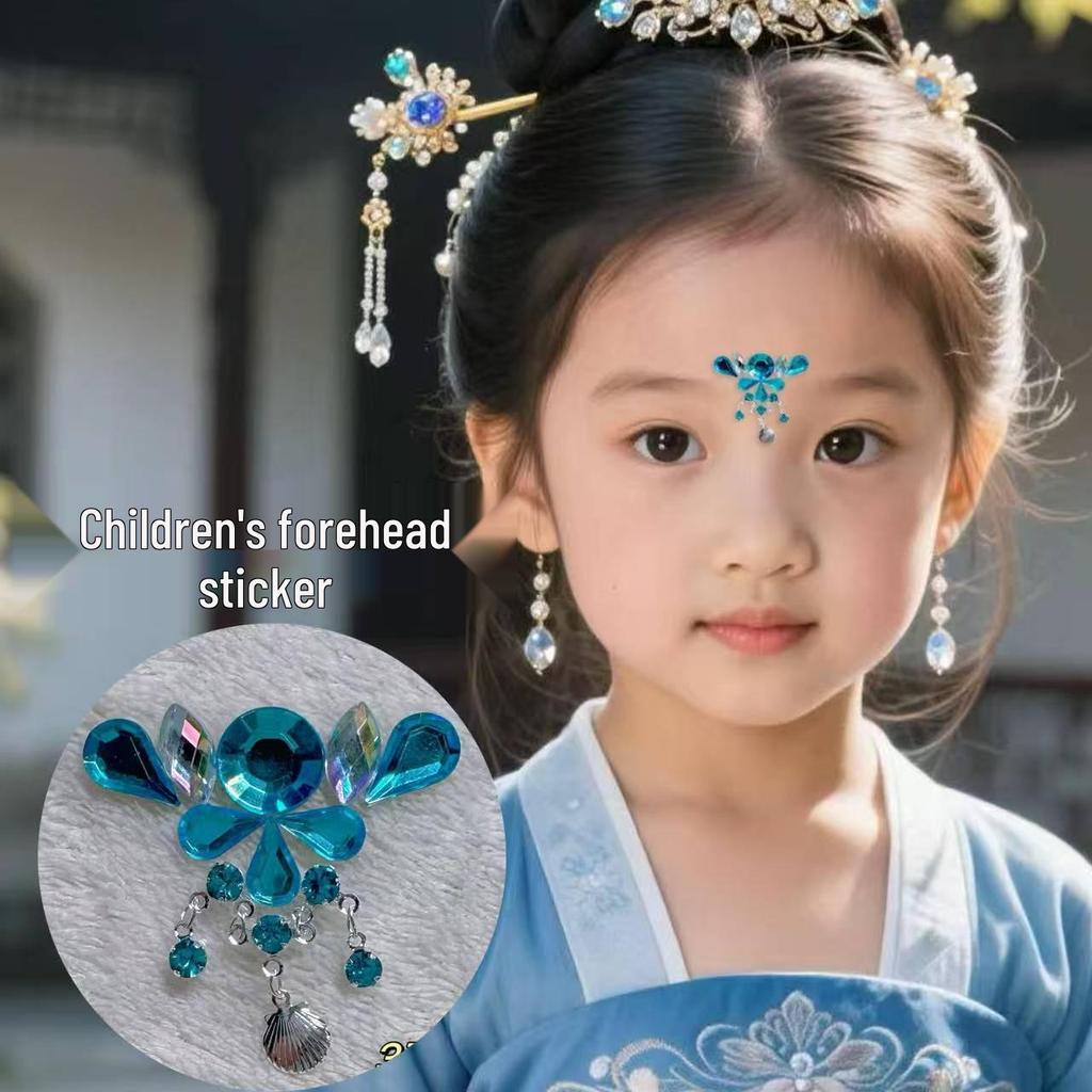 Self-Adhesive Children's Forehead Stickers for Princess Makeup and Ancient Costume Stage Performance