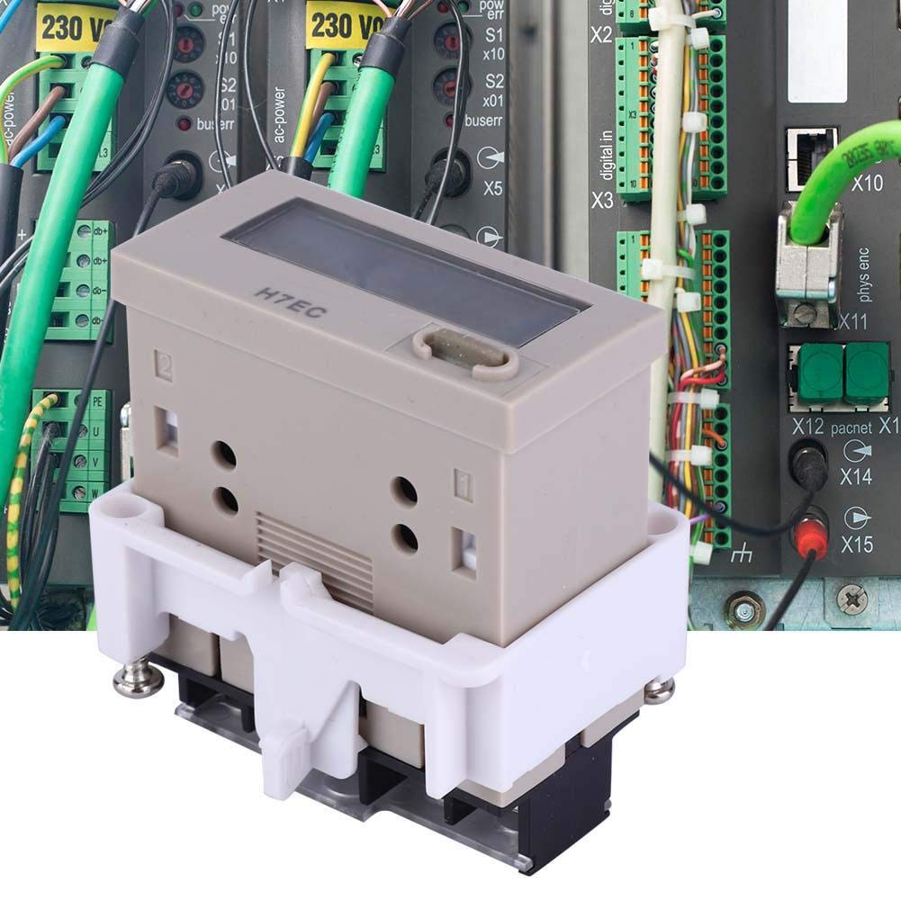 H7EC-N LED Digital Counter, Electronic Counter, No Input Voltage, 8-Digit LCD Display, 0-99999999 Count Range, with Holder, Digital Totalizer