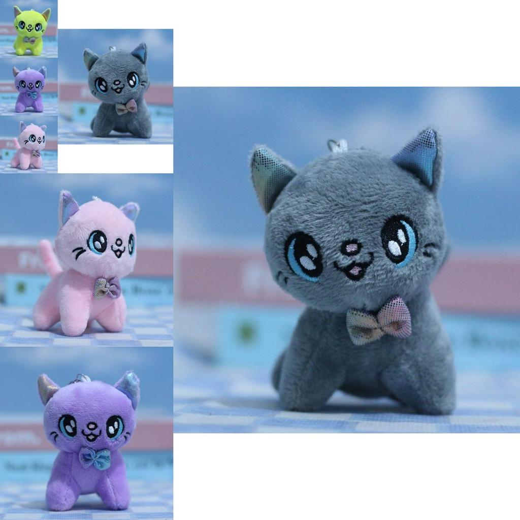 Cute Plush Cat Pendant Keychain Adorable Kawaii Stuffed Animal Doll Charm 10cm