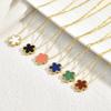 Stainless Steel Lucky Five-Leaf Clover Necklace for Women - Fashionable Light Luxury Jewelry