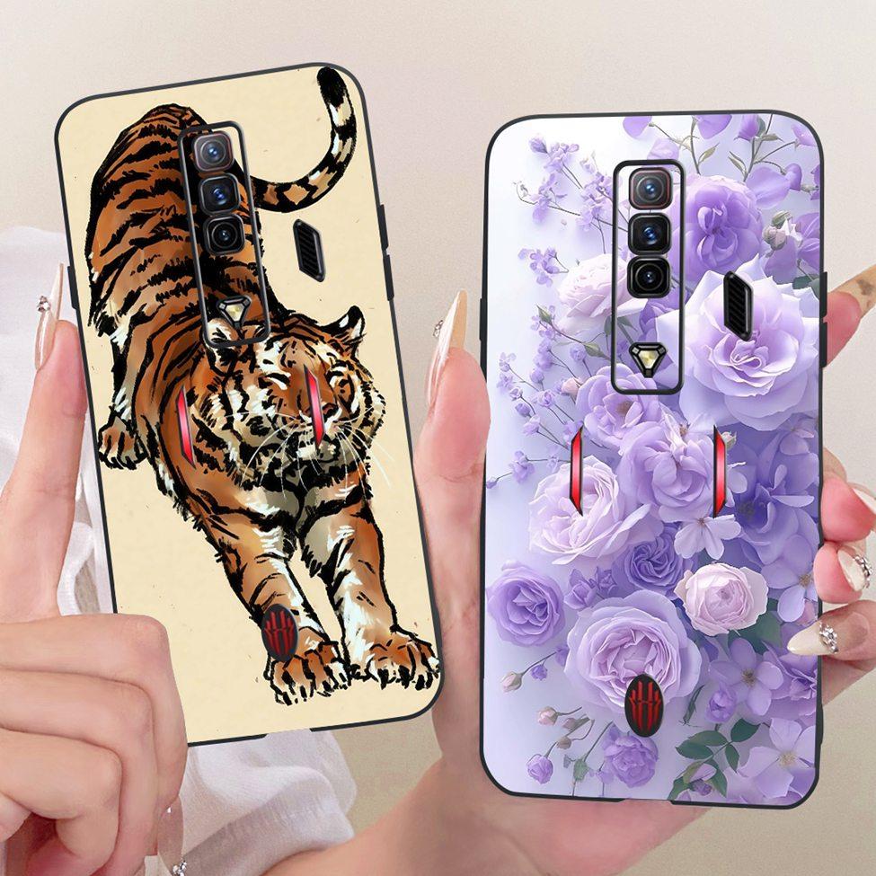 Coque de téléphone pour ZTE nubia RedMagic 7 Housse Silicone Chat Mignon Mode Peinte Drôle Funda Pour Red Magic 7 NX679J Coquille