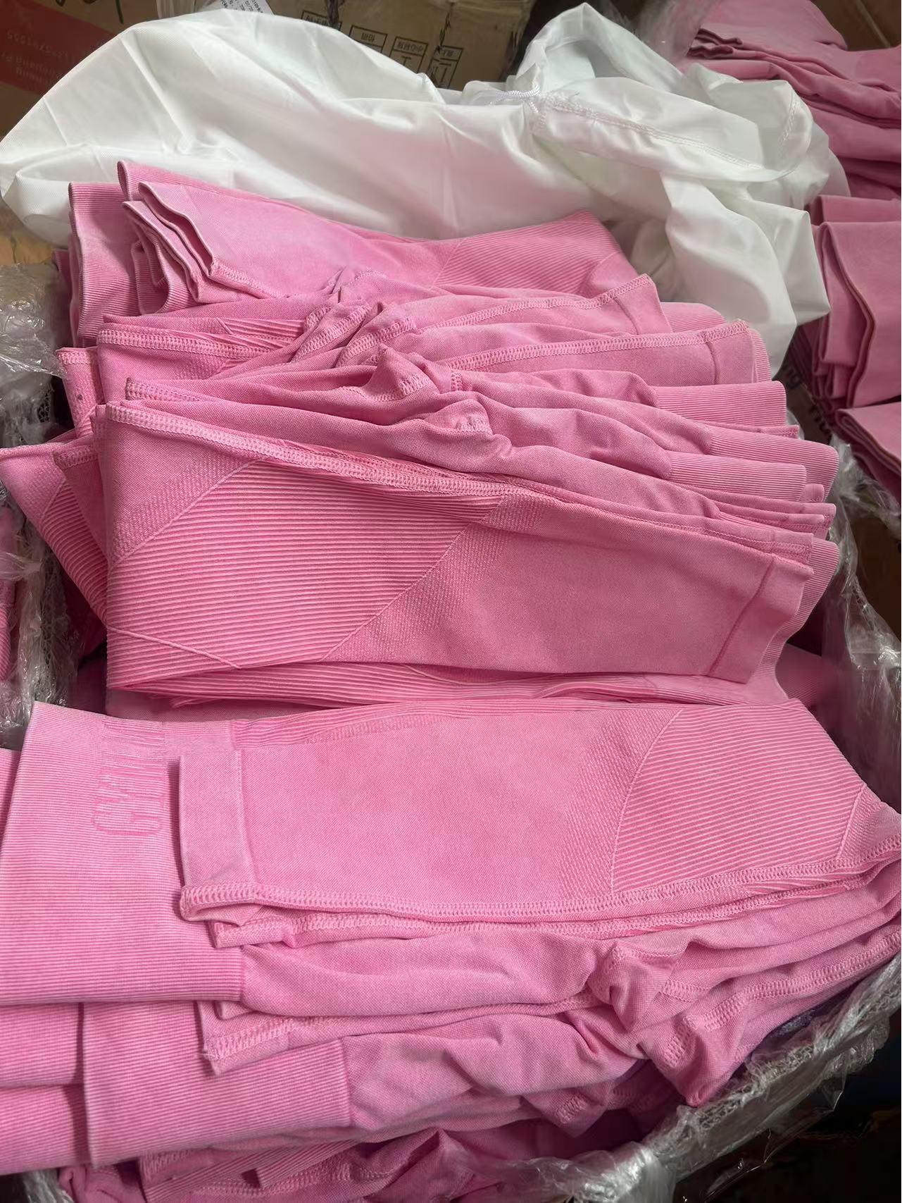 

Cross-border Frosted Peach Seamless Women s Yoga Pants Large рожевий