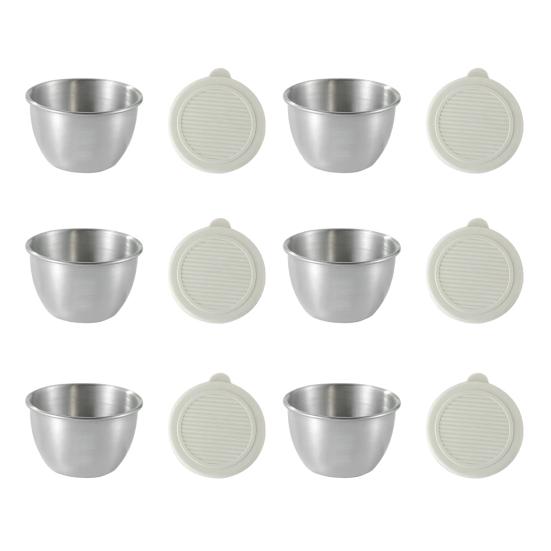 Salad Dressing Container 1.6oz Leakproof Airtight Dip Container with Lids Reusable Stainless Steel Condiment Cups for Lunch Boxes Picnics And Travel