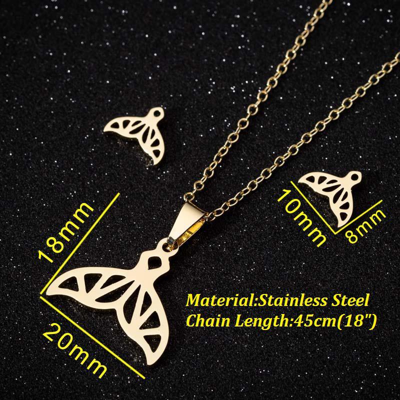 Thanksgiving Pendant Necklace & Earrings Set: Mother Holding Child, Stainless Steel Tree of Life Jewelry for Spring & Summer