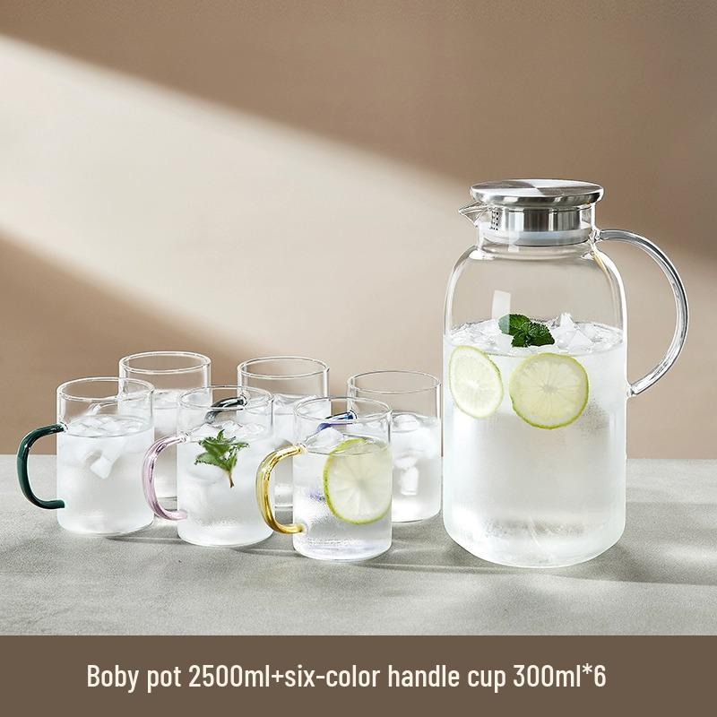 Large Capacity Heat-Resistant Borosilicate Glass Cold Water Kettle & Teapot