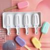 Forma na zmrzlinu se 4 dutinami Potravinářská kvalita Nepřilnavý Nepřilnavý bez BPA Free DIY opakovaně použitelný výrobník na letní zmrzlinu