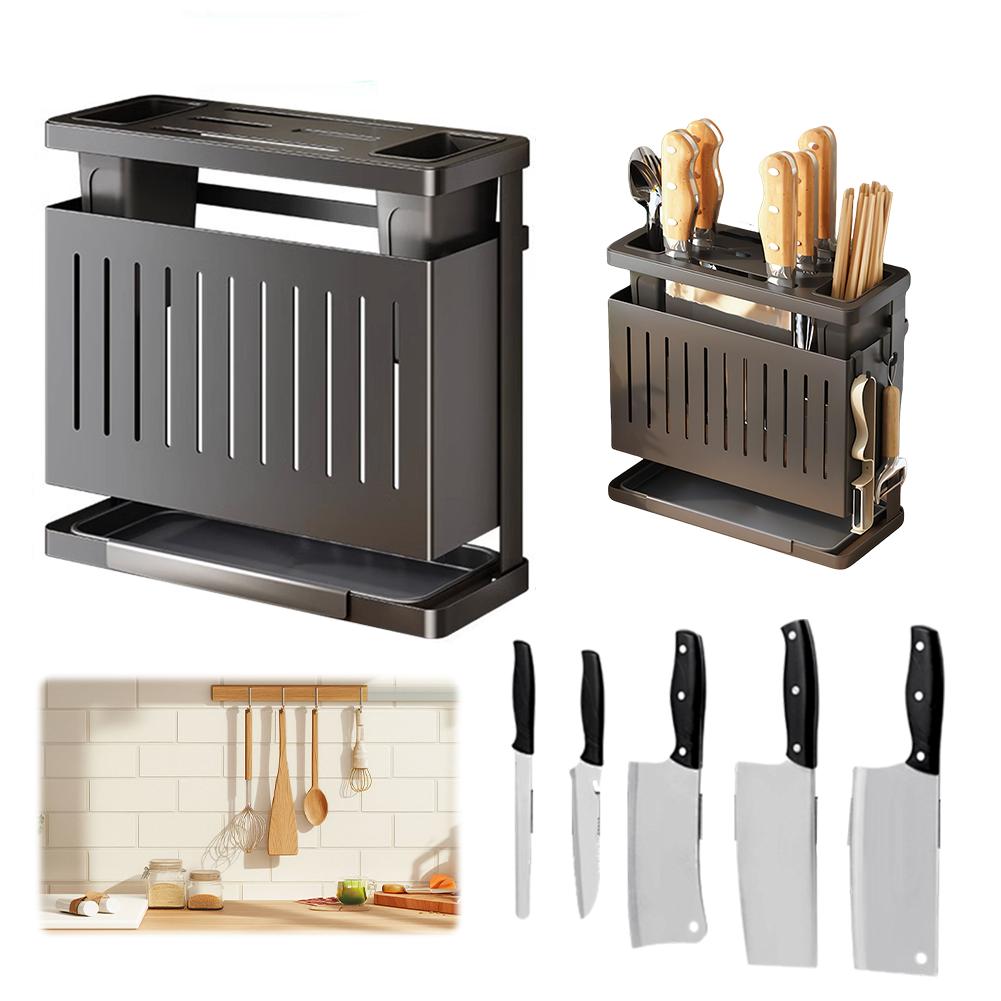 Carbon Steel Knife Holder Space Saving Kitchen Knives Stand Multifunctional Countertop Knife Storage Chef Accessories Home Items