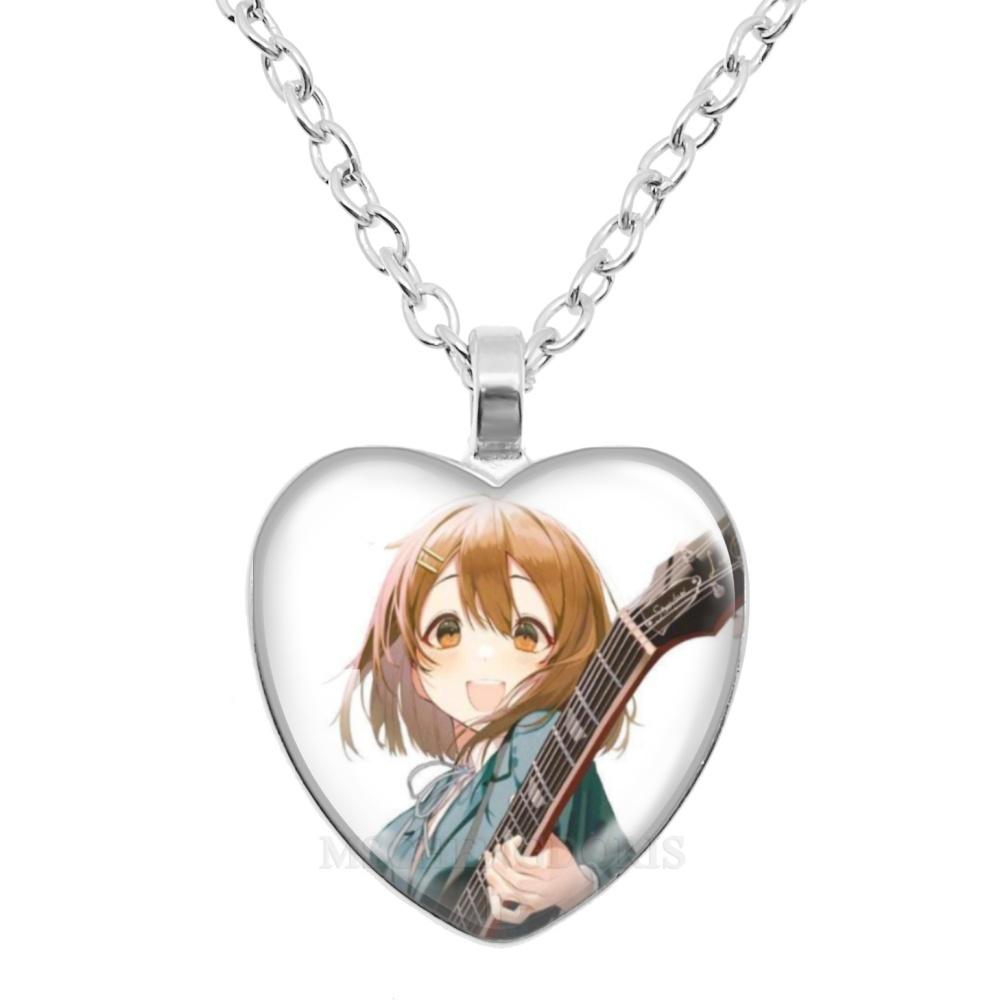 K-ON! Anime Necklace Hirasawa Yui Mio Tainaka Ritsu KotobukiTsumugi Nakano Azusa Heart Shape Pendant Necklace Jewelry Gift