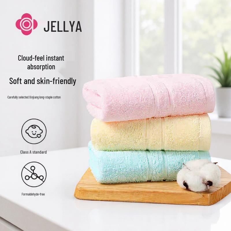Jie Liya Soft Absorbent Lint-Free Pure Cotton Unisex Face Towel for Daily Use