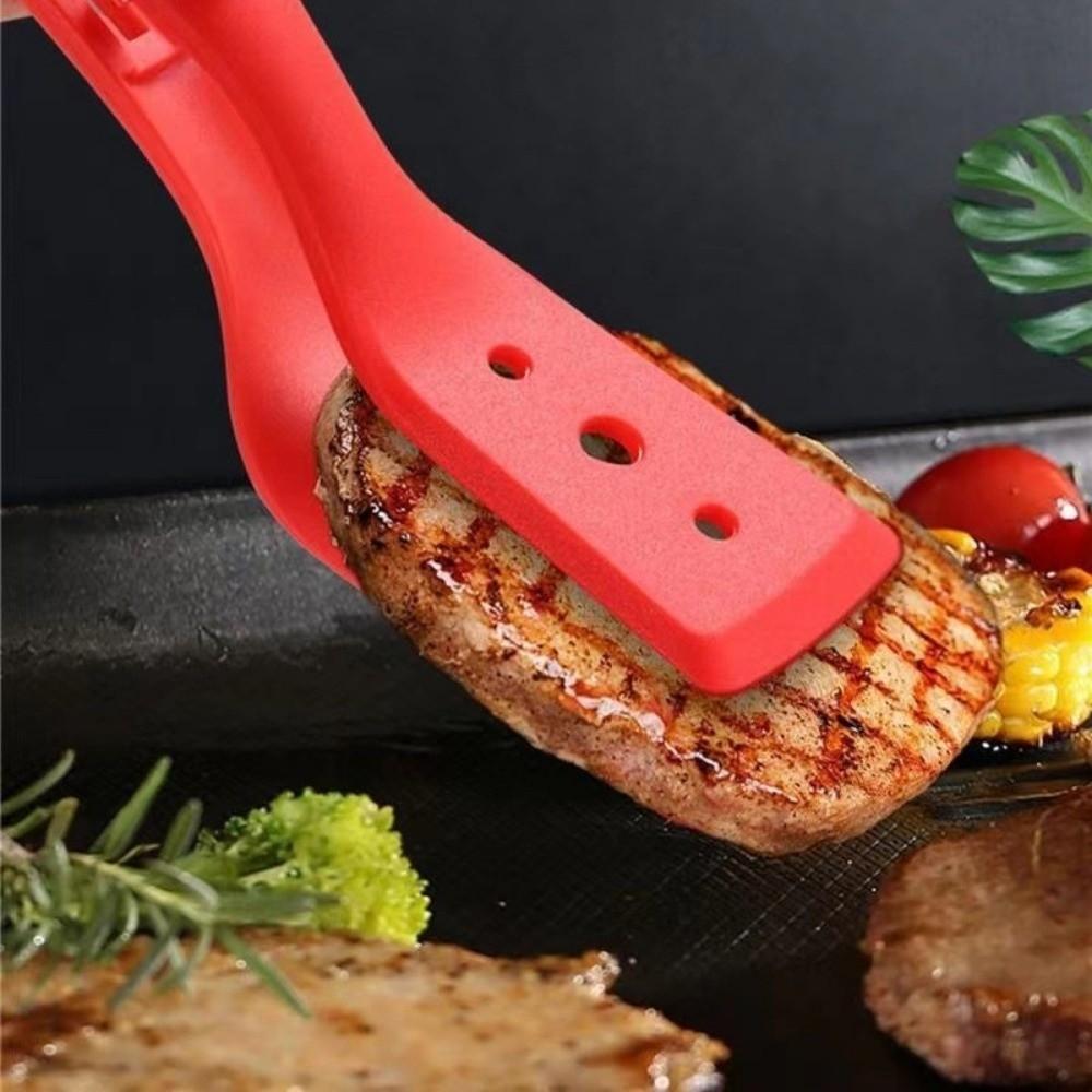 Silicone 2 In 1 Spatula Tongs Multipurpose Spatulas Bread Clip Fried Steak Clamp  BBQ Grilling